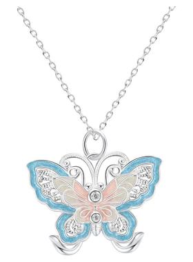 S999足银庄周梦蝶项链