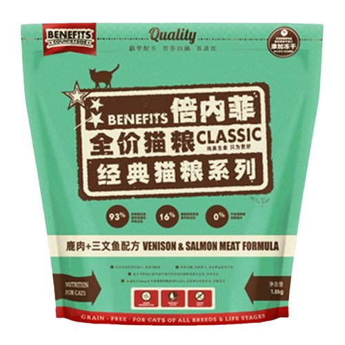 倍内菲猫粮1.8KG天然无谷冻干鸡肉牛肉三文鱼红肉成幼猫营养6.8kg
