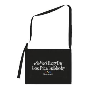 Talktokey(TTO) 黑色美式帆布斜挎包 通勤百搭单肩帆布包袋男女