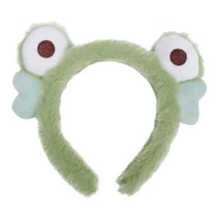 馨帮帮杂货铺 卡通青蛙绒毛发箍搞怪可爱洗脸头箍松紧弹力发带女