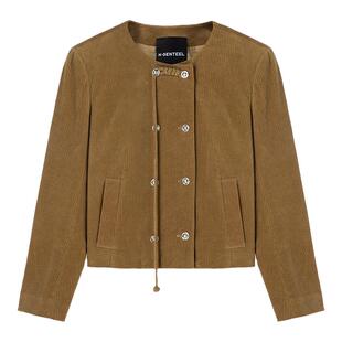 H·GENTEEL荷高25年新款春装女盘扣箱型立体小香风短外套女