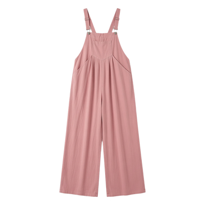 Casual button loose strap jumpsuit    休闲纽扣宽松背带连体裤
