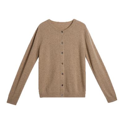 TOFOD 四色贝果 内蒙纯羊绒圆领开衫针织长袖百搭宽松阔版羊绒衫