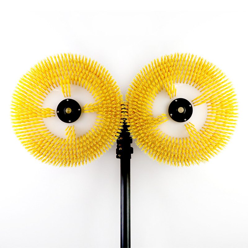 手持式伸缩杆太阳能板清洗刷光伏清洗机电动双头电站光伏板清洗机