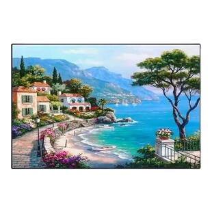 海港小镇十字绣2025新款线绣客厅小幅卧室风景欧式小件自己绣手工