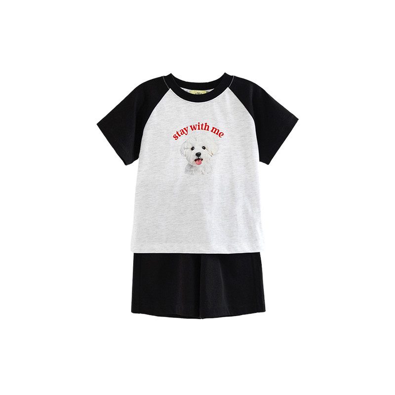 ILOVEJ女童夏季休闲短袖短裤套装