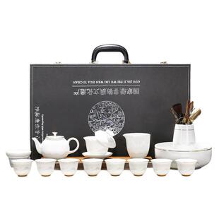 功夫茶具套装2026新款白瓷茶壶悬停盖碗茶杯高档轻奢家用泡茶专用