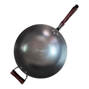 郏县铁锅炒菜锅家用传统生铁炒锅不粘无涂层家用炒锅燃气灶通用