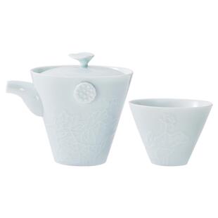 华光国瓷 景瓷景德镇功夫茶具套装影青浮雕办公茶杯茶壶旅行茶具