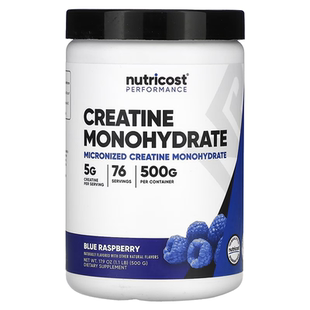 现货Nutricost Creatine Monohydrate一水肌酸冲饮粉 蓝莓味500g