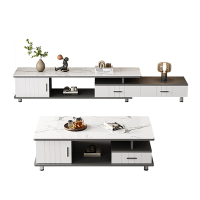 钢化玻璃茶几电视柜组合