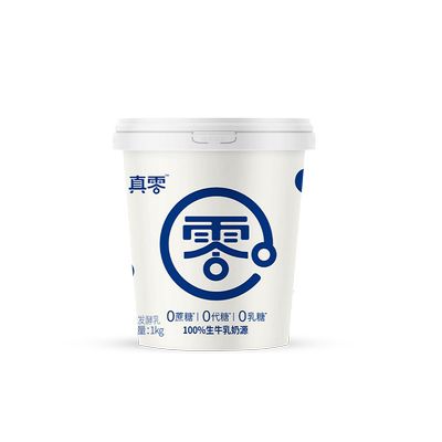 真零酸奶0添加蔗糖0代糖低温纯酸奶1kg桶装原味酸奶代餐