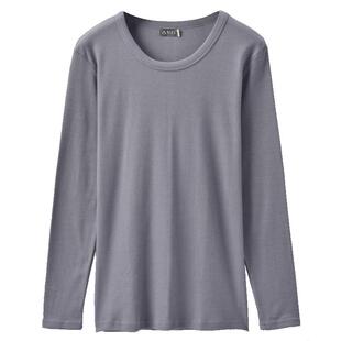 贴心男士秋衣纯棉上衣纯色保暖内衣薄款贴身单件线衣春秋打底上衣