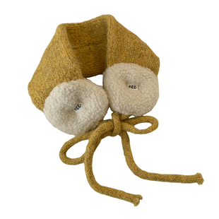 韩系黄色针织毛绒耳罩女冬季加厚保暖防寒学生骑行耳暖耳包耳捂子