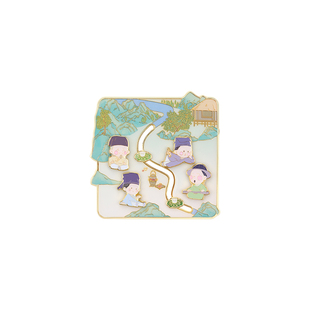 苏州博物馆 吴门四家曲水流觞滑动冰箱贴金属磁贴纪念品文创礼物