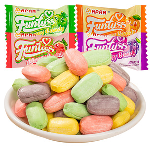 马来西亚进口欢特思水果软糖苹果番石榴黑加仑芒果味袋装解馋零食