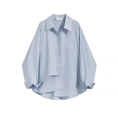 专柜法式甜美衬衫外套女士春夏慵懒气质中长款休闲衬衣开衫防晒衫