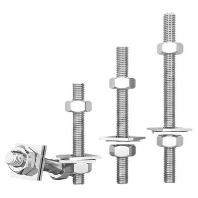 全牙棒螺杆+双四方平垫+双螺母