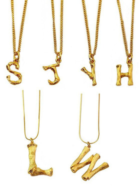 网红吊坠金项链明星同款锁骨字母