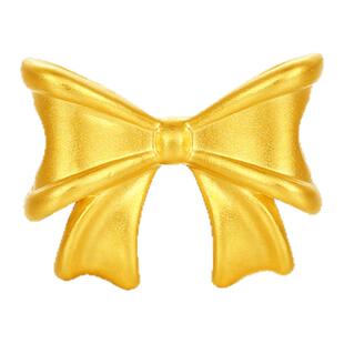 周六福黄金5d硬金转运珠女款定价黄金公主蝴蝶结手链送情人节礼物