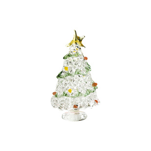 蔷薇海洋 琉璃圣诞树桌面摆件 氛围感节日DIY场景布置 玻璃工艺品