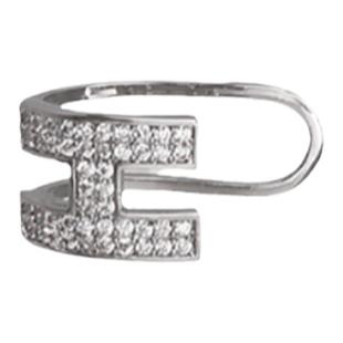 爆闪满钻字母无耳洞耳骨夹女双面耳环轻奢高级感耳蜗夹耳夹耳饰男