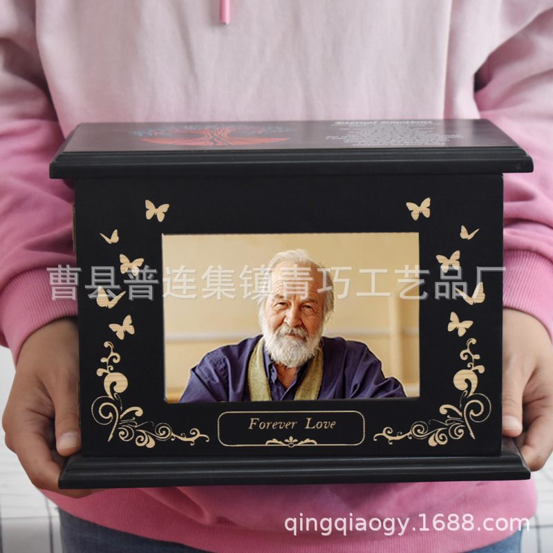 现货亚马逊跨境temu货源成人实木殡葬骨灰盒骨灰盒纪念品相框火葬
