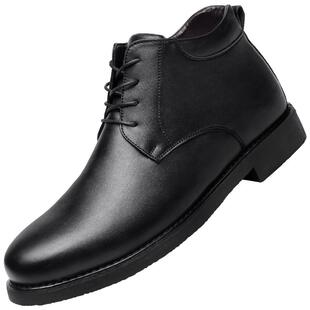 强人3515皮鞋男款冬季棉鞋加绒加厚商务正装棉皮鞋真皮羊毛保暖鞋