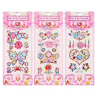 儿童水晶立体钻石宝石贴纸女孩脸部化妆闪钻彩绘眼角眉心装饰贴画