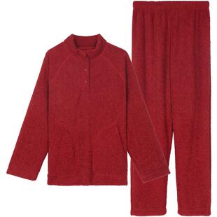 安莉芳商场同款云朵绒加厚立领女士睡衣套装可外穿家居服EL00606