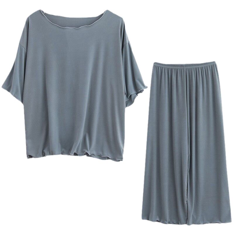 大码冰丝睡衣女家居服套装