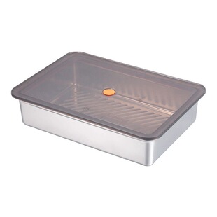 316不锈钢方盆食品级方盒商用装菜盆长方形密封带盖盒子家用深盘