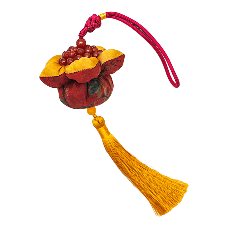 香云纱真丝莲花挂饰国风