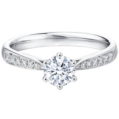 DR求婚钻戒经典六爪排钻群镶