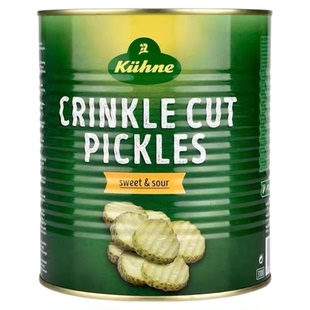 德国进口冠利俄式酸青瓜片罐头3.285kg腌制酸黄瓜汉堡沙拉意面