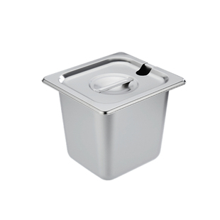 304不锈钢份数盆1/6份数盘带盖分数盆奶茶店小料盒六份之一物料盒