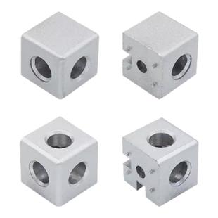 欧标铝型材三通二通连接件三维三角连接件2020/3030/4040四方块