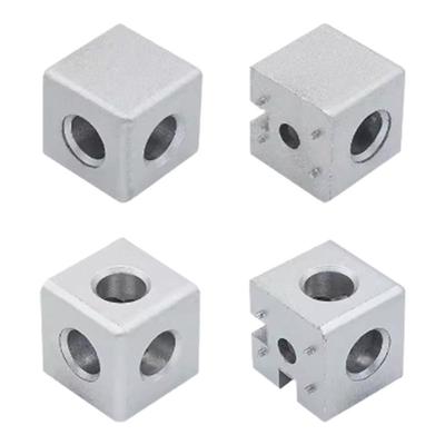 欧标铝型材三通二通连接件三维三角连接件2020/3030/4040四方块