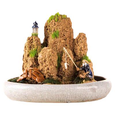 天然吸水石上假山盆景室内装饰