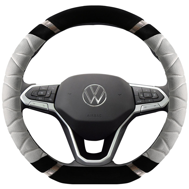 方向盘套冬季毛绒通用型防滑保暖轩逸朗逸速腾卡罗拉短绒汽车把套