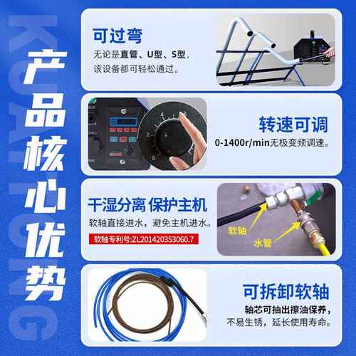 快通冷凝器通炮机商用中央空调螺杆机组清洗机清洗铜管水垢包邮