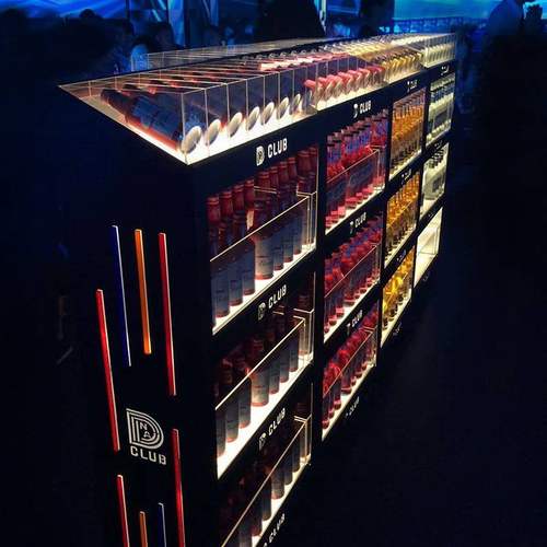 酒吧发光酒柜KTV红酒洋酒移动展示柜夜场香槟鸡尾酒发光展示酒架