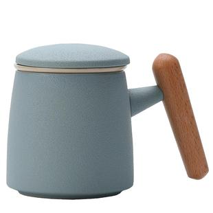 茶道杯茶水分离泡茶杯子陶瓷带盖个人专用喝茶主人杯刻字定制logo