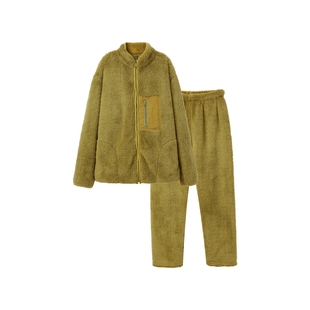 松永冬季情侣舒棉绒睡衣男士女士长袖长裤保暖加厚轻便家居服套装