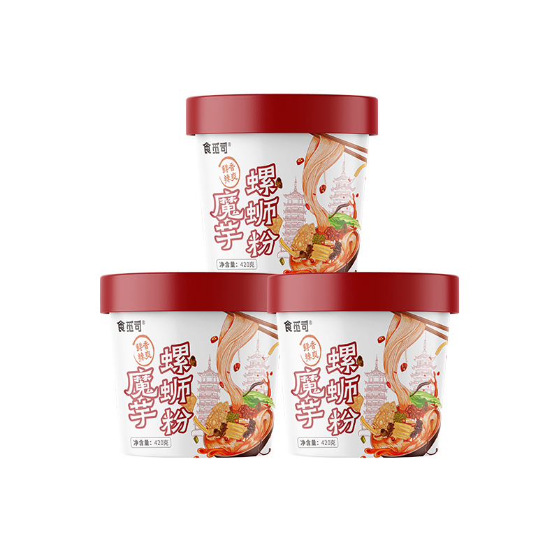 食觅司魔芋青稞螺蛳粉广西柳州正宗冲泡型即食加辣加臭免煮350g