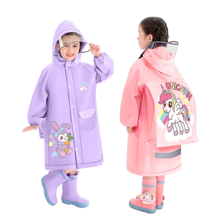 儿童雨衣女童女孩2026新款中大童小学生上学专用带书包位加厚雨披