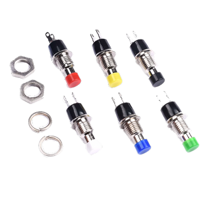 小型圆形自复位点动铜脚按键开关