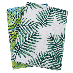 热带雨林棉麻布料花布桌布沙发窗帘布布头清仓处理麻布diy手工作