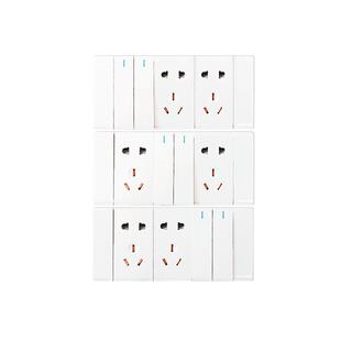 锦迈开关插座118型单双控二开十孔三位面板2开带10孔多孔多开暗装