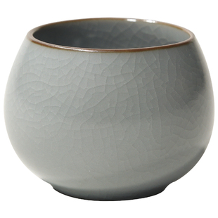 三勤堂汝窑开片茶杯陶瓷主人杯女单杯景德镇功夫茶杯品茗杯罗汉杯